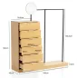 Wohnling Garderoba w optyce dębu 6 szuflad z lusterkiem 145cm / WL6.901 Wohnling Garderoba w optyce dębu 6 szuflad z lusterkiem 145cm / WL6.901
