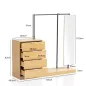 Wohnling Garderoba w optyce dębu 4 szuflady z lustrem 145cm / WL6.902 Wohnling Garderoba w optyce dębu 4 szuflady z lustrem 145cm / WL6.902