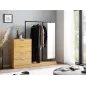 Wohnling Garderoba w optyce dębu 4 szuflady z lustrem 145cm / WL6.902 Wohnling Garderoba w optyce dębu 4 szuflady z lustrem 145cm / WL6.902