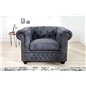 Invicta CHESTERFIELD Fotel antyczny szary 105cm / 37389 Invicta CHESTERFIELD Fotel antyczny szary 105cm / 37389
