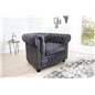 Invicta CHESTERFIELD Fotel antyczny szary 105cm / 37389 Invicta CHESTERFIELD Fotel antyczny szary 105cm / 37389