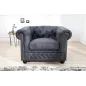 Invicta CHESTERFIELD Fotel antyczny szary 105cm / 37389