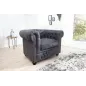 Invicta CHESTERFIELD Fotel antyczny szary 105cm / 37389