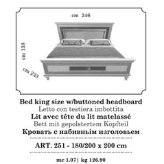 DOLCE VITA Włoskie Łóżko tapicerowane King Size 180/200 x 200cm / ArredoClassic