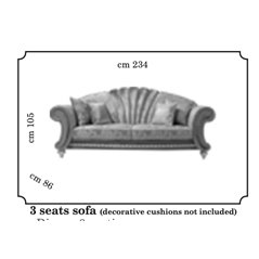 FANTASIA Włoska sofa tapicerowana 3 osobowa kat. C/G 234 x 86cm / Arredoclassic