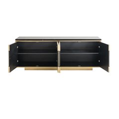 FINSBURY Komoda 4 drzwiowa  (Black/gold) 183cm MDF / 7890