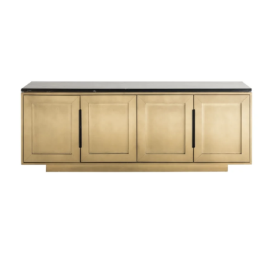 FINSBURY Komoda 4 drzwiowa  (Black/gold) 183cm MDF / 7890