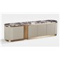 Livin Hill Szafka RTV STILIG jasnokremowa marmur MDF 200cm / ST916B