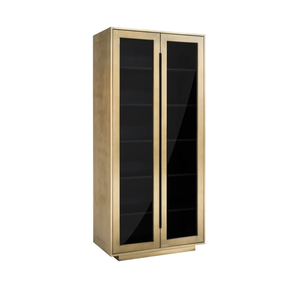 FINSBURY Witryna 2 drzwiowa (Black/gold) MDF 97cm / 7891 - Richmond