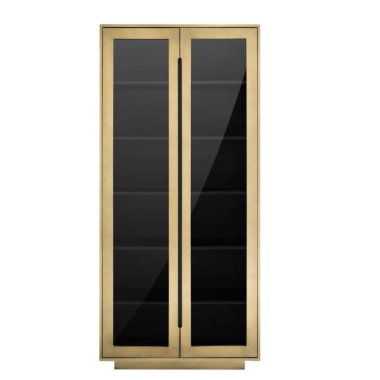 FINSBURY Witryna 2 drzwiowa (Black/gold) MDF 97cm / 7891