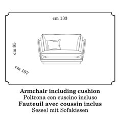 Włoski Fotel ALLURE tapicerowany 133cm / ADORA