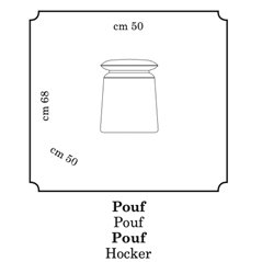 Włoska Pufa ALLURE tapicerowana 50x68cm / ADORA