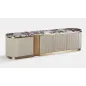 Livin Hill Szafka RTV STILIG jasnokremowa marmur MDF 200cm / ST916B