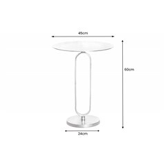 Invicta Stolik boczny ELEGANCE srebrny 60cm / 43614