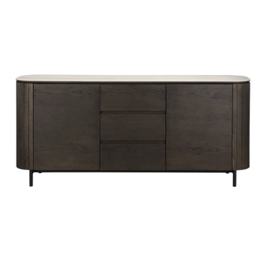 RITZ Komoda 2 drzwiowa z 3 szufladami brązowa 179,5 cm / 8710