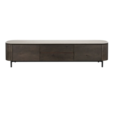 RITZ Szafka RTV 2 drzwiowa z 2 szufladami brązowa 199,5 cm / 8711