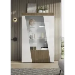ETNA WHITE Włoska witryna 2 drzwiowa z oświetleniem LED 114cm