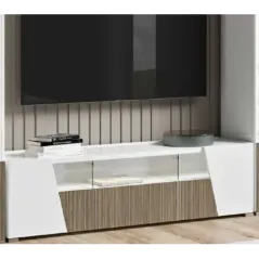 ETNA WHITE Włoska Szafka RTV z oświetleniem LED 158 x 46 x 47cm
