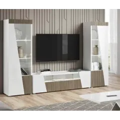 ETNA WHITE Włoska Szafka RTV z oświetleniem LED 158 x 46 x 47cm