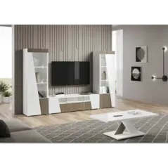 ETNA WHITE Włoska Szafka RTV z oświetleniem LED 209 x 46 x 47cm