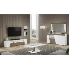 ETNA WHITE Włoska Szafka RTV z oświetleniem LED 209 x 46 x 47cm