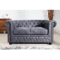 Invicta CHESTERFIELD Sofa 2 osobowa antyczny szary mikrofibra 150cm / 37390