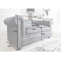 Invicta CHESTERFIELD Sofa 2 osobowa antyczny szary mikrofibra 150cm / 37390