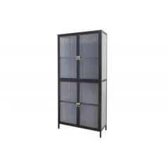 Invicta Witryna AMSTERDAM szkło żebrowane czarne 80cm / 43532