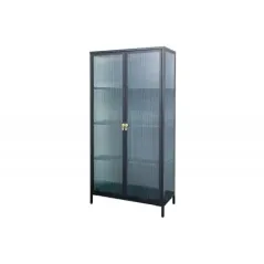 Invicta Witryna AMSTERDAM szkło żebrowane czarne 80cm / 43533