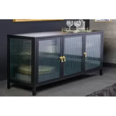 Invicta Witryna AMSTERDAM szkło żebrowane czarne 105cm / 43534