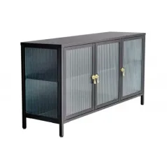 Invicta Witryna AMSTERDAM szkło żebrowane czarne 105cm / 43534