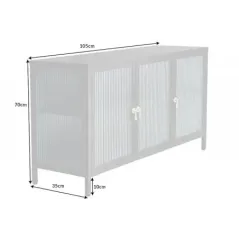 Invicta Witryna AMSTERDAM szkło żebrowane czarne 105cm / 43534