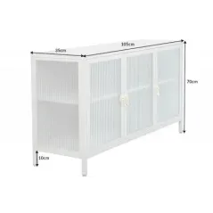 Invicta Witryna AMSTERDAM szkło żebrowane białe 105cm / 43535