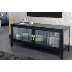 Invicta Witryna AMSTERDAM szkło żebrowane czarne 90cm / 43536