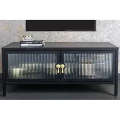 Invicta Witryna AMSTERDAM szkło żebrowane czarne 90cm / 43536