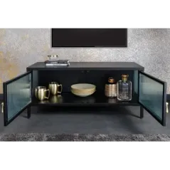 Invicta Witryna AMSTERDAM szkło żebrowane czarne 90cm / 43536