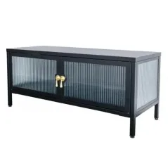 Invicta Witryna AMSTERDAM szkło żebrowane czarne 90cm / 43536
