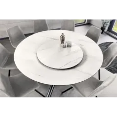 Invicta Stół do jadalni SPIN ceramiczny z białego marmuru 150cm / 44225