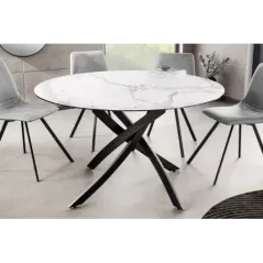 Invicta Stół do jadalni ALPINE ceramiczny z białego marmuru 120cm / 44230