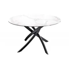 Invicta Stół do jadalni ALPINE ceramiczny z białego marmuru 120cm / 44230