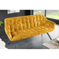 Invicta Ławka PAPILLON welur musztardowo żółty 165cm / 44527