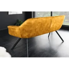 Invicta Ławka PAPILLON welur musztardowo żółty 165cm / 44527