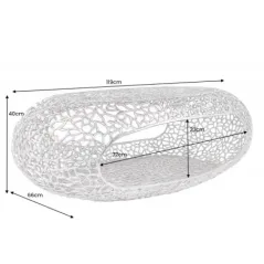 Invicta Stolik kawowy ORGANIC LEAF srebrny 120cm / 44148