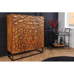 Invicta Komoda wysoka VULCANO czarno brązowa mozaika 100 x 120cm / 44650