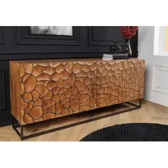 Invicta Komoda wysoka VULCANO czarno brązowa mozaika 177 x 75cm / 44651