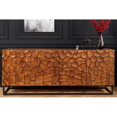 Invicta Komoda wysoka VULCANO czarno brązowa mozaika 177 x 75cm / 44651