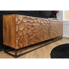 Invicta Komoda wysoka VULCANO czarno brązowa mozaika 177 x 75cm / 44651