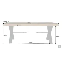 Invicta THOR Stół do jadalni lite sosna vintage brąz 200cm / 43676