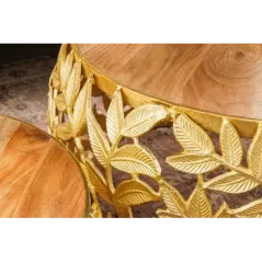 Invicta Stolik kawowy ABSTRACT LEAF akacja gold / 43818