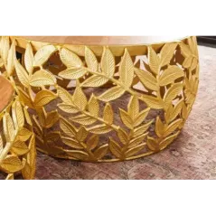 Invicta Stolik kawowy ABSTRACT LEAF akacja gold / 43818